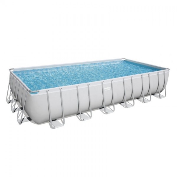 Piscina Fuori terra Rettangolare Power Steel colore Grigio Chiaro modello Bestway Totò Piccinni