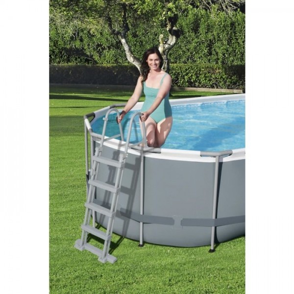 Piscina Fuori terra ovale, Power Steel colore Grigio Scuro modello Bestway Totò Piccinni