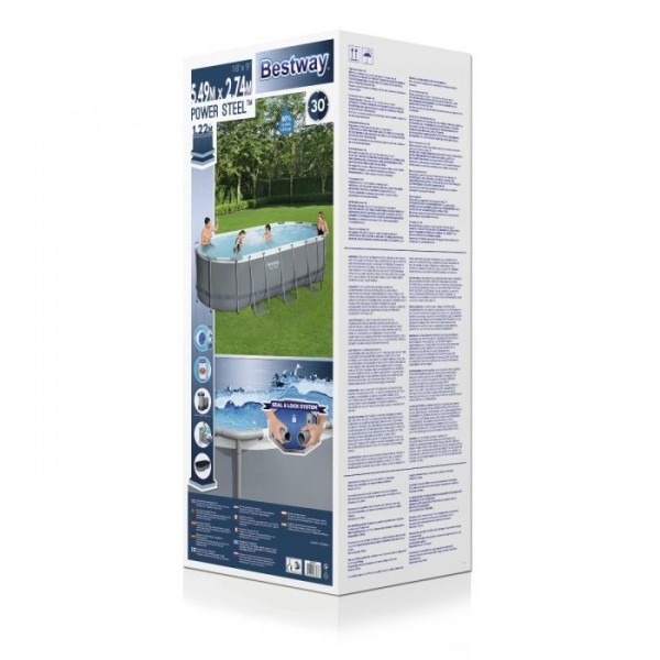 Piscina Fuori terra ovale, Power Steel colore Grigio Scuro modello Bestway Totò Piccinni