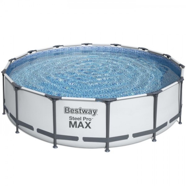 Piscina Fuori terra rotonda, Power Steel colore Grigio Chiaro modello Bestway Totò Piccinni