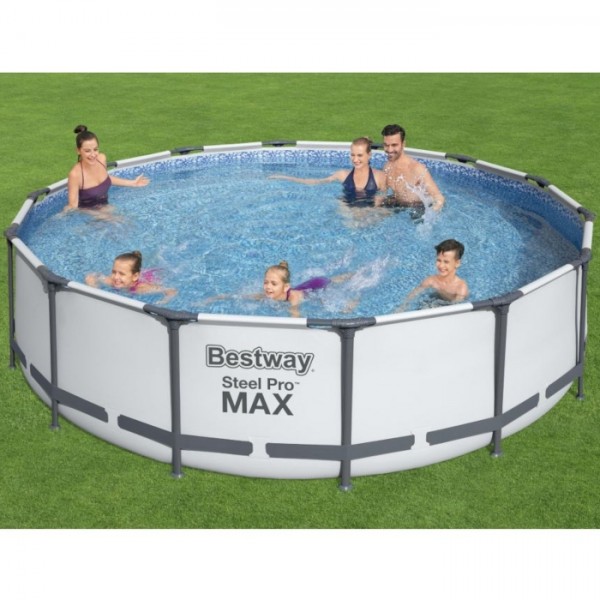 Piscina Fuori terra rotonda, Power Steel colore Grigio Chiaro modello Bestway Totò Piccinni