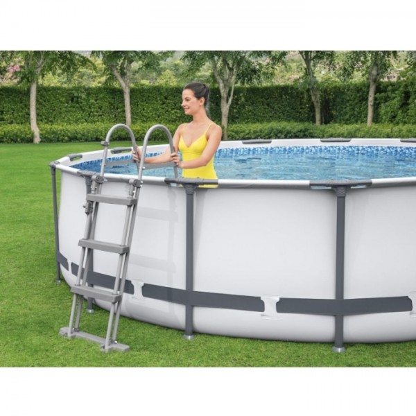 Piscina Fuori terra rotonda, Power Steel colore Grigio Chiaro modello Bestway Totò Piccinni