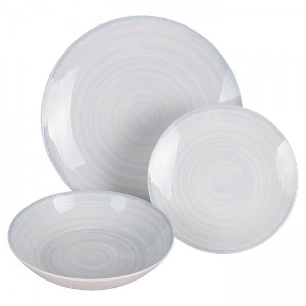 piatti in gres da tavola 18 pezzi modello Baita Acqua Ocean Villa D'Este