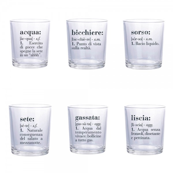 set bicchieri in vetro 6 pezzi 360ml modello Vivtionaty Villa D'Este