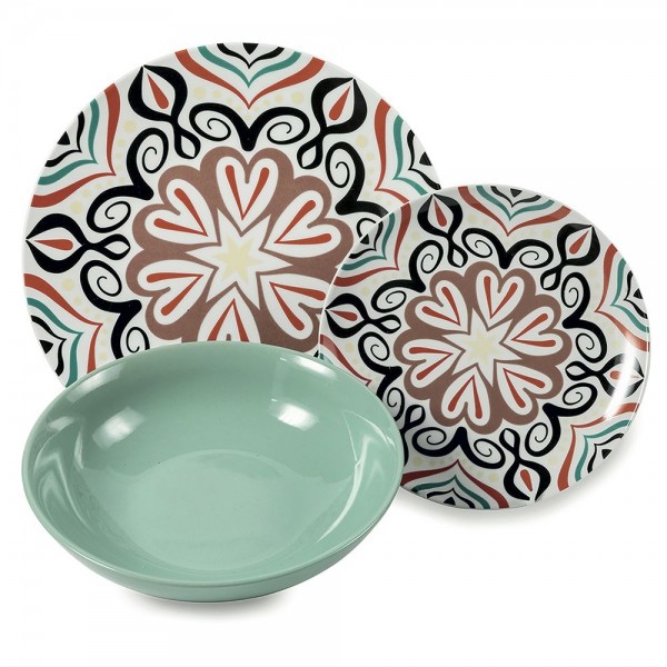 Tris Set Piatti 18 Pz da Tavola SHARM in Porcellana - Villa D'Este