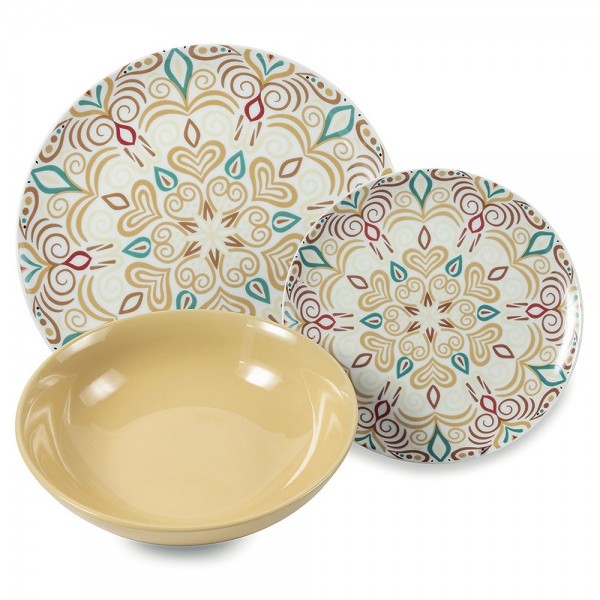 Tris Set Piatti 18 Pz da Tavola SHARM in Porcellana - Villa D'Este