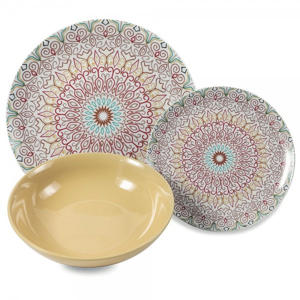 Tris Set Piatti 18 Pz da Tavola SHARM in Porcellana - Villa D'Este