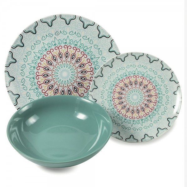 Tris Set Piatti 18 Pz da Tavola SHARM in Porcellana - Villa D'Este