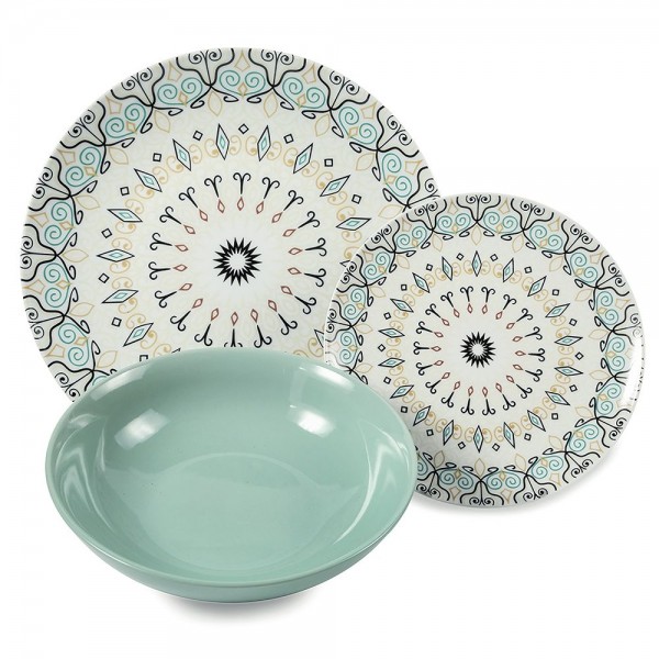 Tris Set Piatti 18 Pz da Tavola SHARM in Porcellana - Villa D'Este