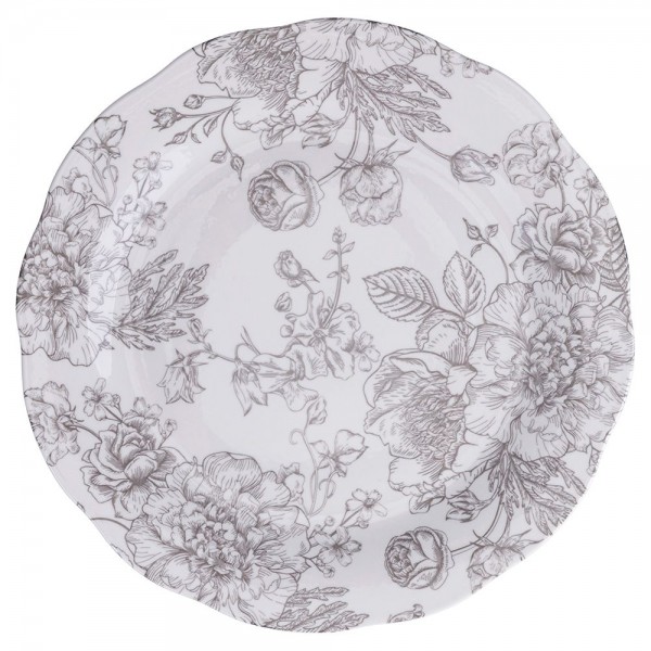 Piatto Piano Set Piatti 18 Pz da Tavola MADAME GREY in Porcellana - Villa D'Este 