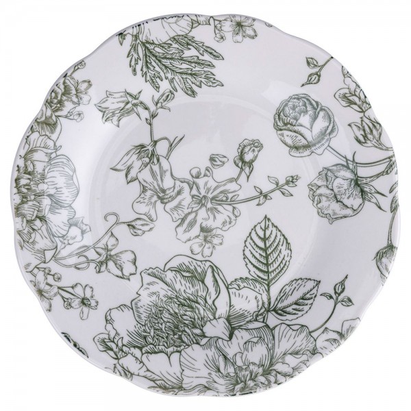 Piatto frutta Set Piatti 18 Pz da Tavola MADAME GREEN in Porcellana