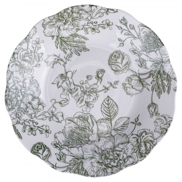 Piatto fondo Set Piatti 18 Pz da Tavola MADAME GREEN in Porcellana
