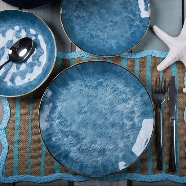 Ambientato Set Piatti 18 Pz da Tavola SAMOA in Ceramica - Villa D'Este