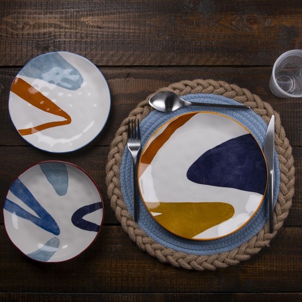 Ambientato Set Piatti 18 Pz da Tavola PENINSULA in Ceramica - Villa D'Este