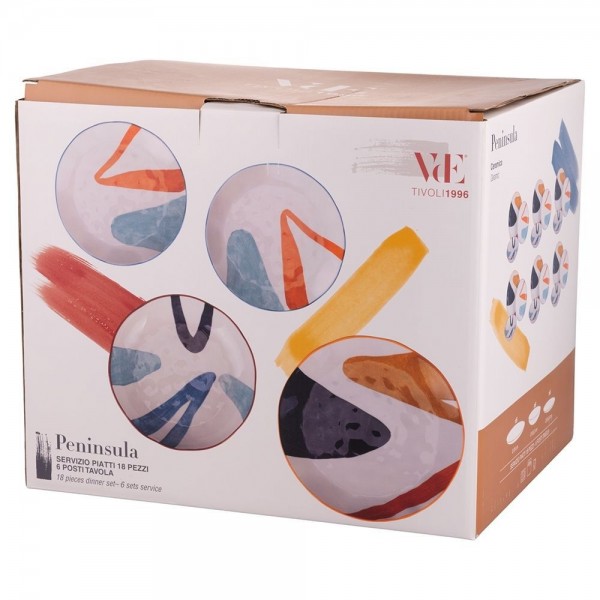 Contenitore Set Piatti 18 Pz da Tavola PENINSULA in Ceramica - Villa D'Este
