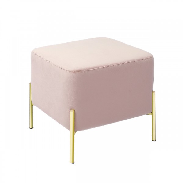 pouf da interno in velluto con gambe in metallo