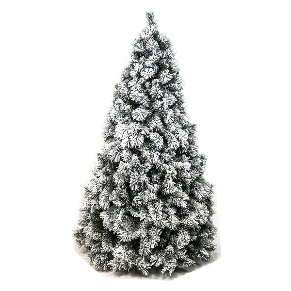 Albero di Natale artificiale molto folto innevato bianco verde super realistico PP PVC Carey Xone