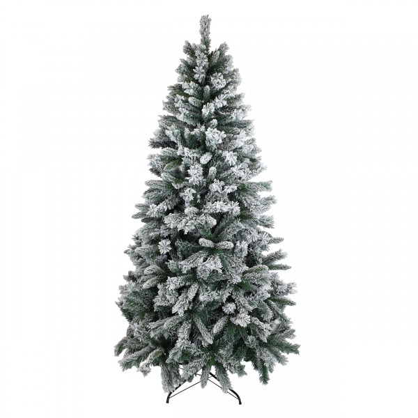 Albero di Natale Innevato verde  Bianco Berna con Fiocchi di Neve Artificiale Totò Piccinni