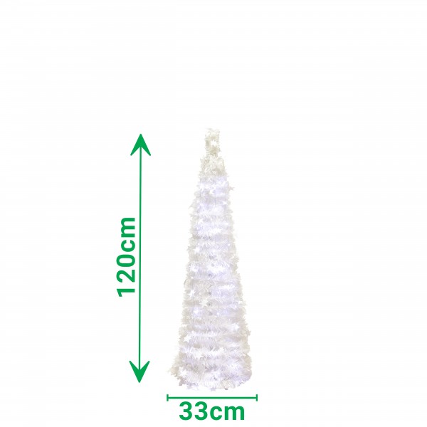misura Albero di Natale Pop Up slim 120 cm Totò Piccinni -  Cono luminoso a led 