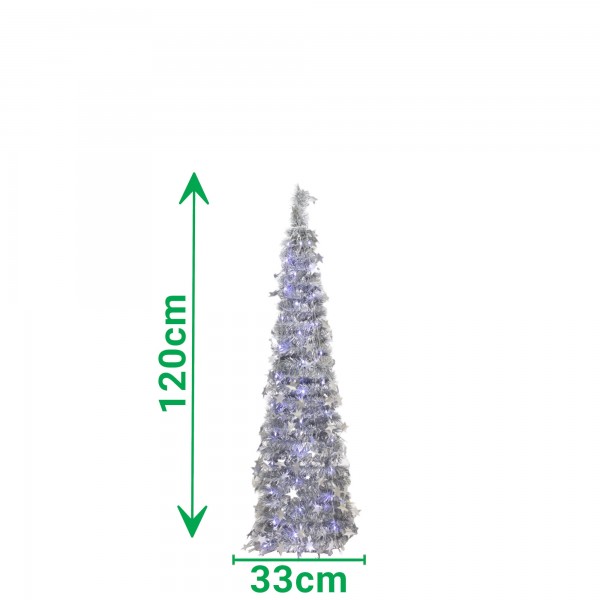 albero di natale argento brillante