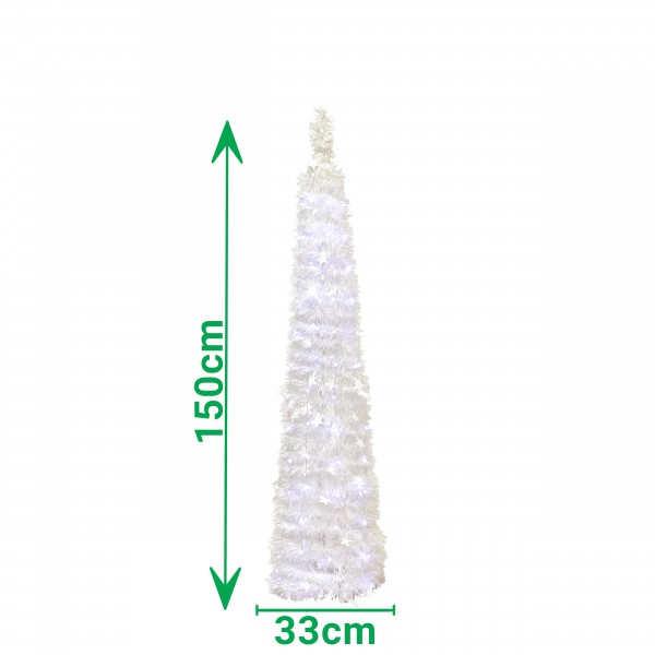 misura Albero di Natale Pop Up slim 150 cm Totò Piccinni - albero di natale bianco futuristico