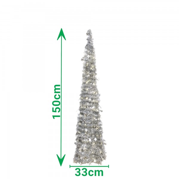 albero di natale argento lucido