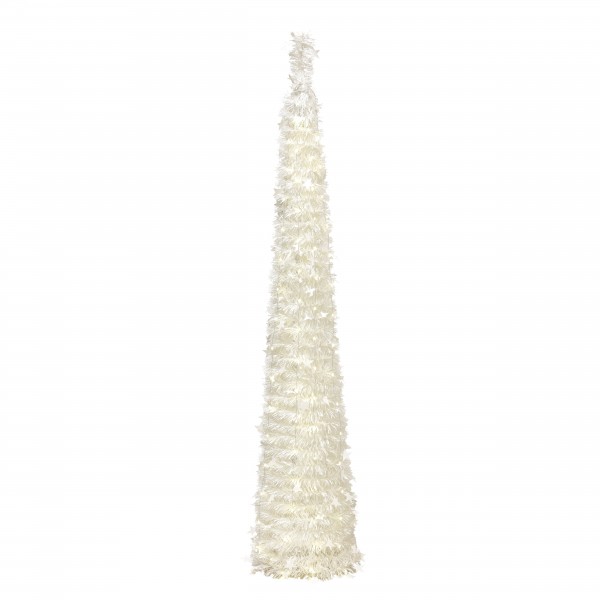 Albero di Natale Pop Up Bianco Luce Calda Totò Piccinni - albero luminoso giò decorato di altezza 180 cm