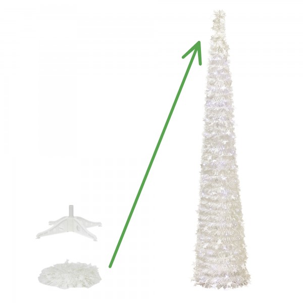 modalità di apertura Albero di Natale Pop Up completo slim Totò Piccinni - albero di natale bianco moderno