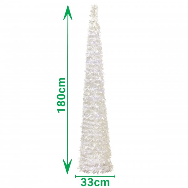 misura Albero di Natale Pop Up slim 180 cm Totò Piccinni - albero di natale bianco minimal