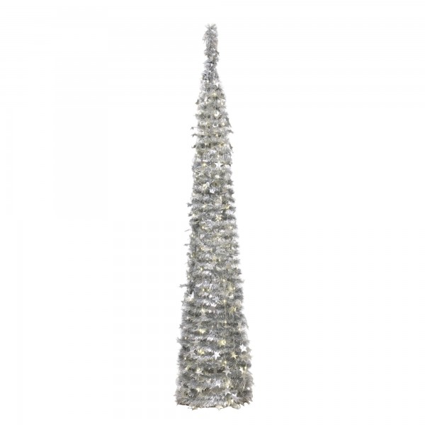 albero di natale argento metallizzato