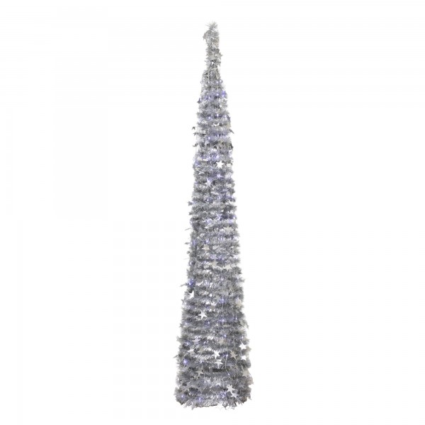 albero di natale argento luce fredda