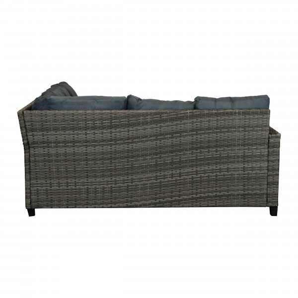 Arredo per esterno con divano letto doppio rettangolare Alice 80x90 nero  rattan