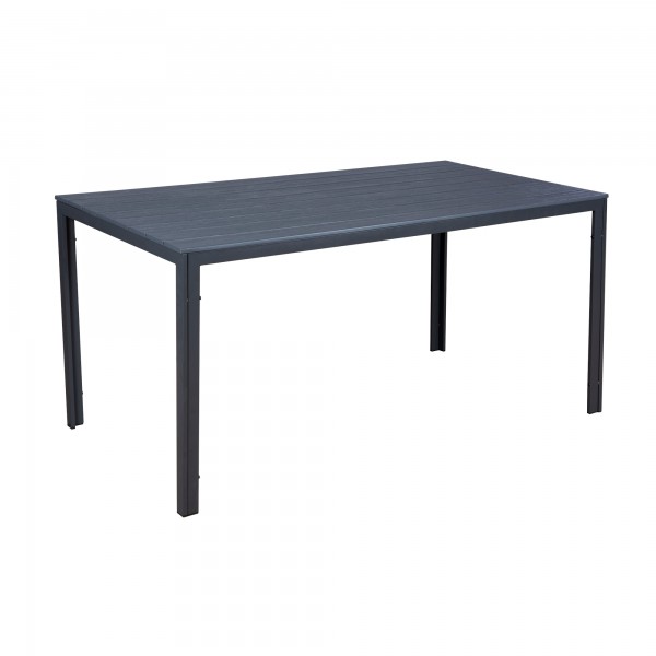 tavolo messico set pranzo struttura in alluminio e piano in polietilene effetto legno 