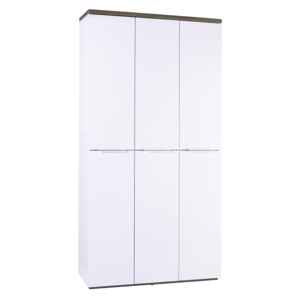 Mobile armadio in legno colore Bianco laccato/Rovere riviera 6 ante modello Orbis Totò Piccinni