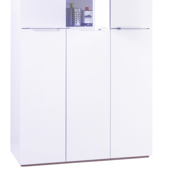 Dettaglio Mobile armadio in legno colore Bianco laccato/Rovere riviera 6 ante modello Orbis Totò Piccinni