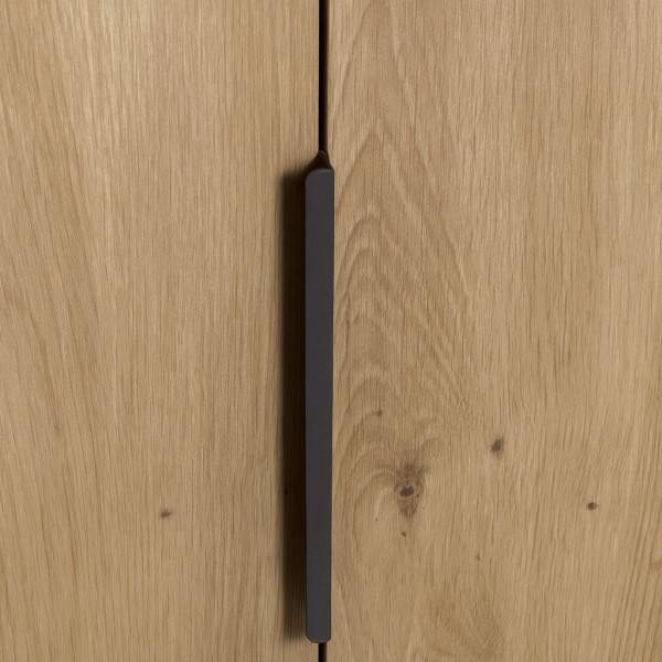 Dettaglio Armadio guardaroba in legno colore "Grigio Cemento/Rovere Miele" 6 ripiani modello Dubai Totò Piccinni
