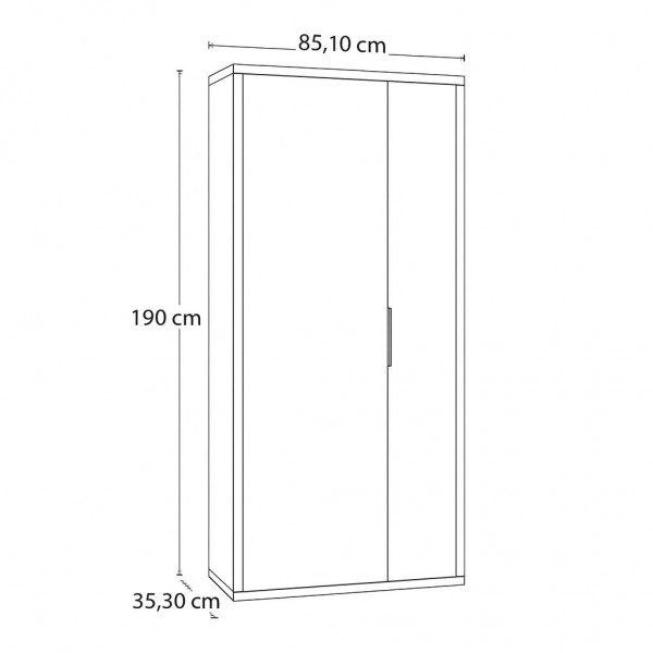 Specifica dimensioni Armadio guardaroba in legno colore "Grigio Cemento/Rovere Miele" 6 ripiani modello Dubai Totò Piccinni