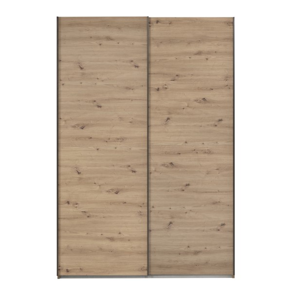 Vista frontale Armadio camera da letto in legno struttura Rovere Artisan con 2 ante scorrevoli Rovere Artisan modello Sliding Totò Piccinni