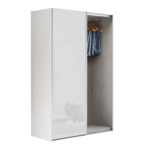 armadio doppia anta scorrevole bianco lucide, colore struttura bianco. Modello Sliding, Totò Piccinni
