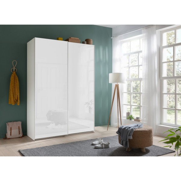 armadio ad ante scorrevoli bianco lucide, colore struttura bianco. Modello Sliding, Totò Piccinni