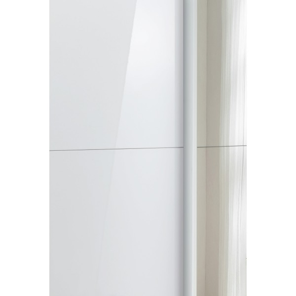 Dettaglio Armadio ante scorrevoli  in legno struttura Bianca con due ante scorrevoli, 1 Bianco Lucido e 1 a Specchio modello Sliding Totò Piccinni
