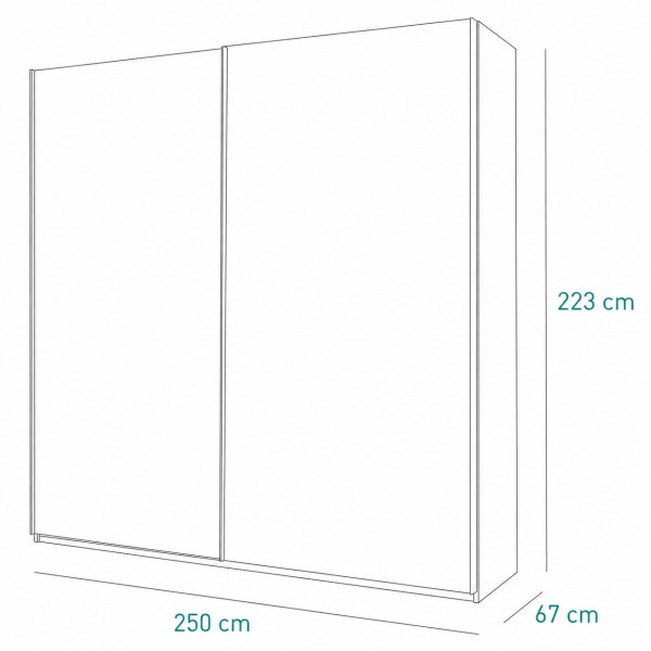 Specifica dimensioni Armadio in legno struttura Cashmere con 2 ante scorrevoli cashmere lucido modello Sliding Totò Piccinni