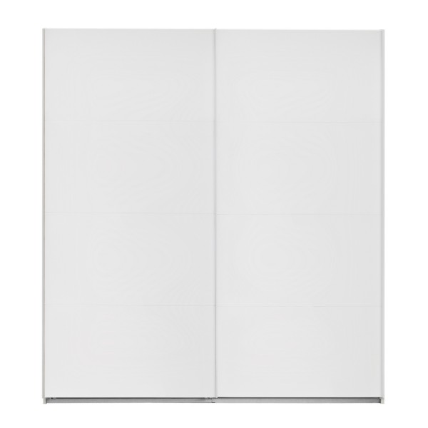 Vista frontale Armadio camera da letto in legno struttura Bianco con 2 ante scorrevoli Bianco Opaco modello Sliding Totò Piccinni