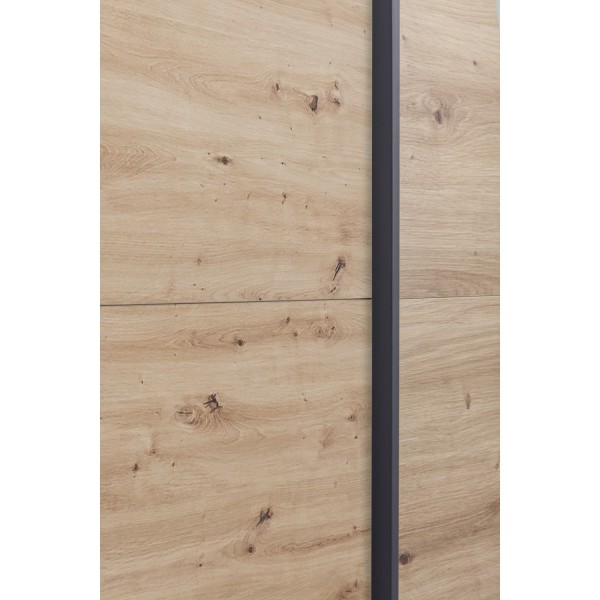 Dettaglio Armadio ante scorrevoli in legno struttura Rovere Artisan con due ante scorrevoli Rovere Artisan modello Sliding Totò Piccinni