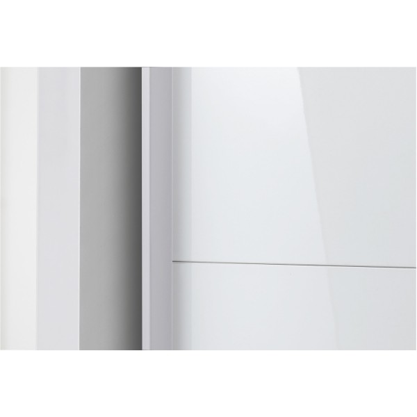 Dettaglio  Armadio classico  in legno struttura Bianco con due ante scorrevoli, 1 Grigio Cemento e 1 Bianco Lucido modello Sliding Totò Piccinni