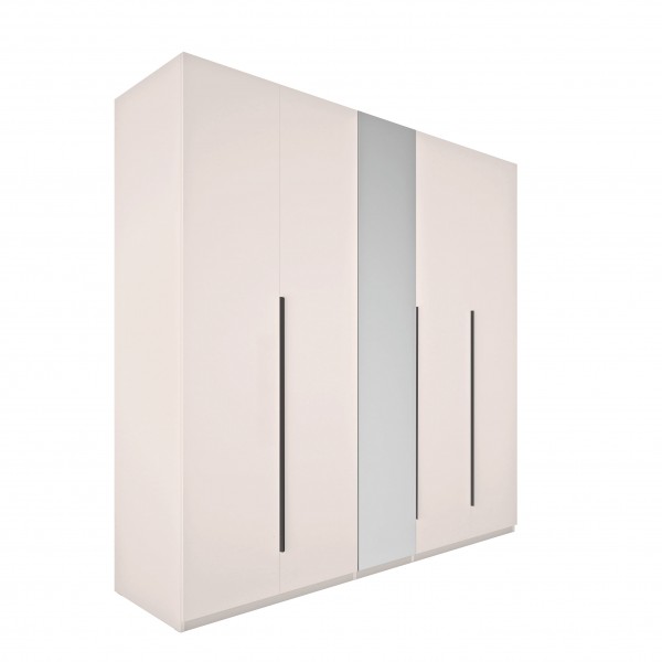 Armadio 5 ante battenti con 1 anta a specchio Grigio Gessato/Cashmere Topmatt modello Splendida Totò Piccinni