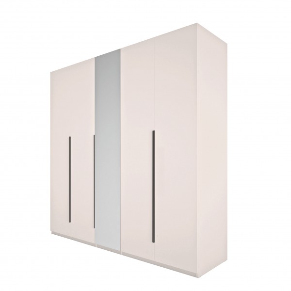 Armadio 5 ante battenti con 1 anta a specchio Grigio Gessato/Cashmere Topmatt modello Splendida Totò Piccinni