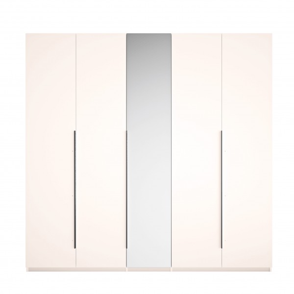 Armadio 5 ante battenti con 1 anta a specchio Grigio Gessato/Cashmere Topmatt modello Splendida Totò Piccinni