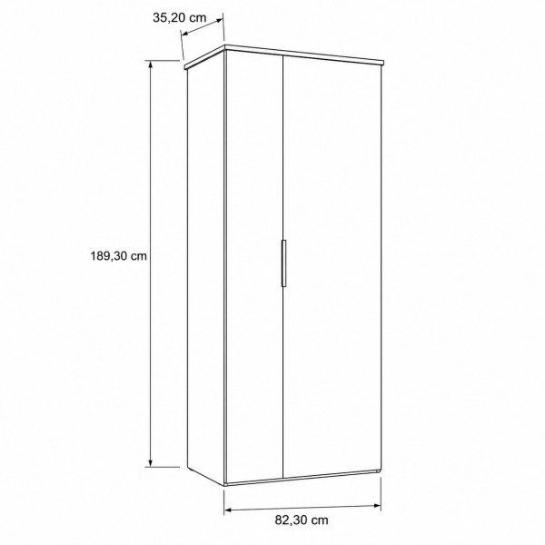 Specifica dimensioni Armadio multiuso 2 ante colore "cashmere laccato/rovere baysen" modello Zenit Totò Piccinni