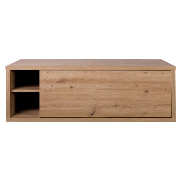 Vista frontale Base Lavabo con lavandino in legno con 1 cassetto e 2 vani colore "rovere artisan" modello Nexus Totò Piccinni